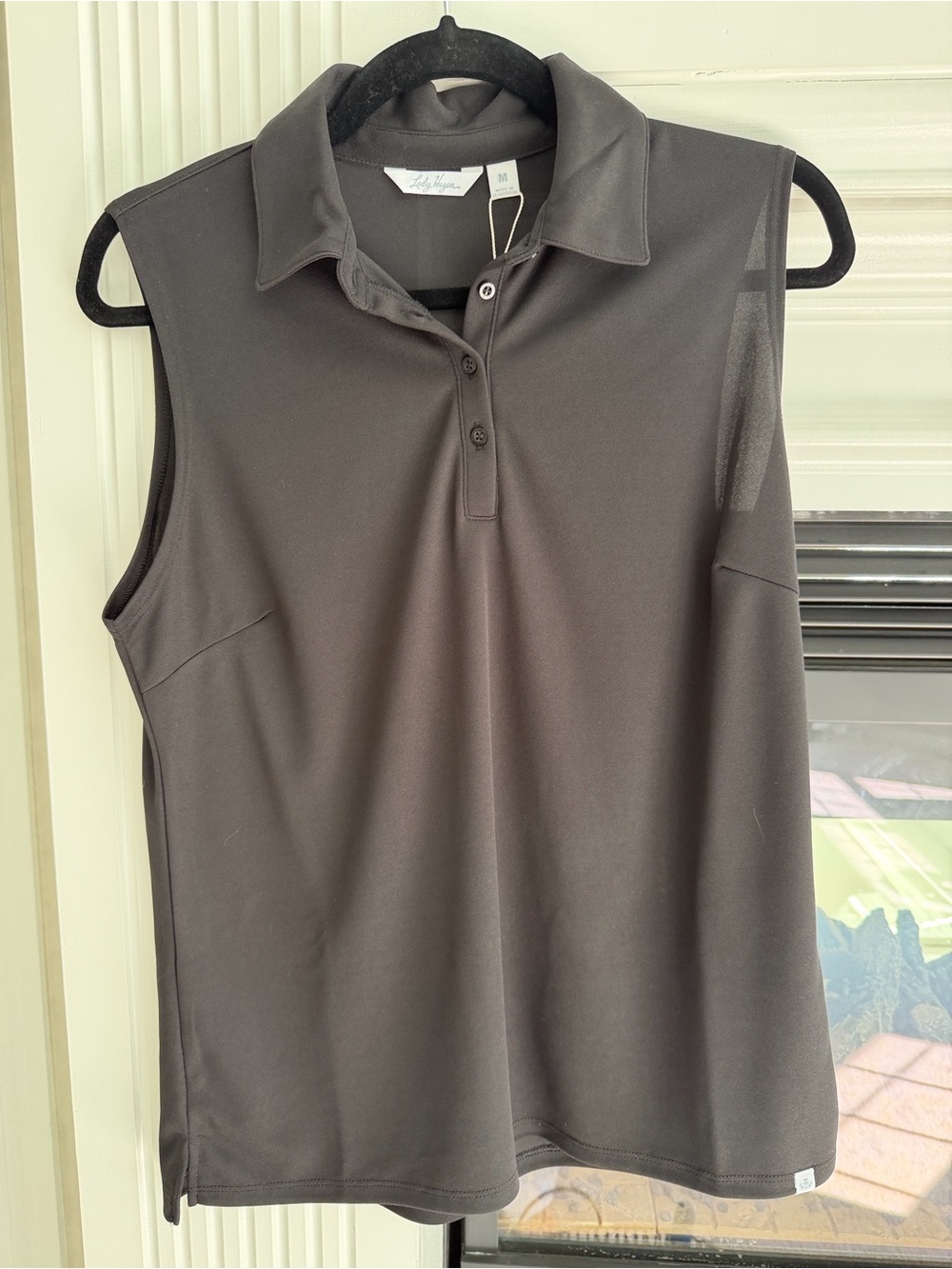 Lady Hagen Sleeveless Golf Polo Tank Top - Black